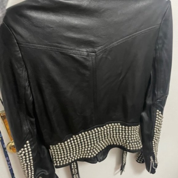 Beaded Leather Poser Jacket | Size 1 | 100% Leather - Picture 4 of 4